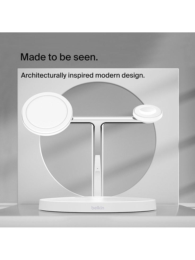 Belkin BoostCharge Pro 3-in-1 Wireless Charger with MagSafe Charging, 15W, White Belkin BoostCharge Pro 3-in-1 Wireless Charger with MagSafe Charging, 15W, White