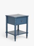 John Lewis Bobbin 1 Drawer Bedside Table, Blue