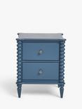 John Lewis Bobbin 2 Drawer Bedside Table, Blue