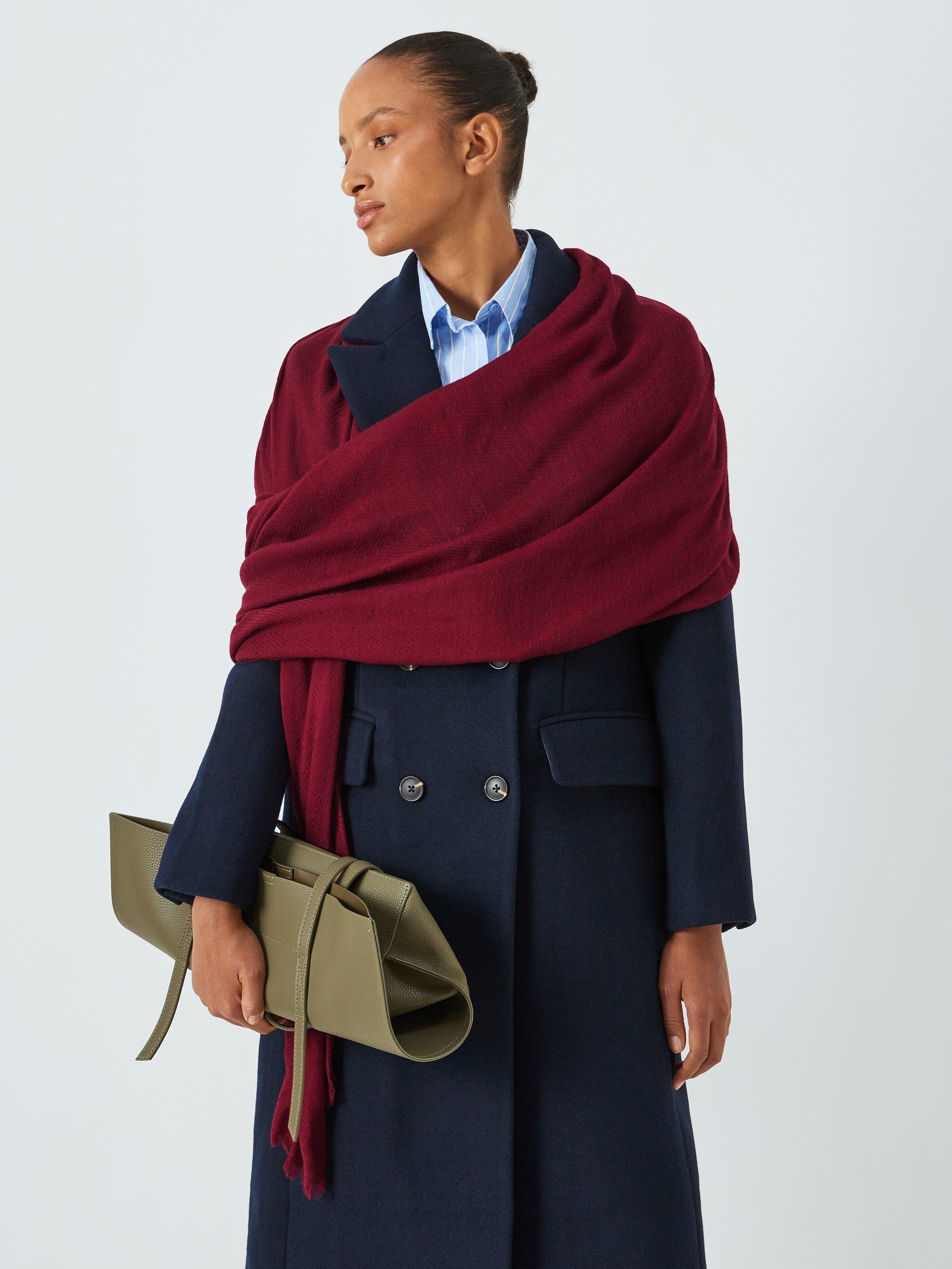 John Lewis Herringbone Scarf, Biking Red