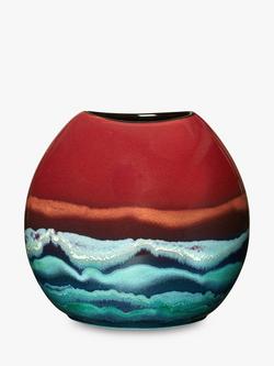 Poole Pottery Horizon Earthenware Purse Vase, H20cm, Red/Multi, Red/Multi