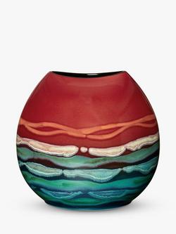 Poole Pottery Horizon Earthenware Purse Vase, H26cm, Red/Multi, Red/Multi