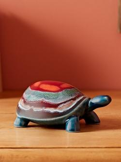 Poole Pottery Horizon Earthenware Tortoise Ornament, Red/Multi - view 2, Red/Multi