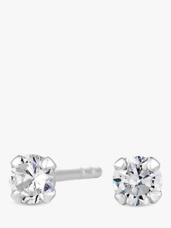 Simply Silver Cubic Zirconia Stud Earrings, Silver, Silver