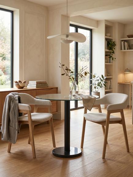 John Lewis Enzo 4 Seater Marble Dining Table, 100cm, Black - view 2, Black