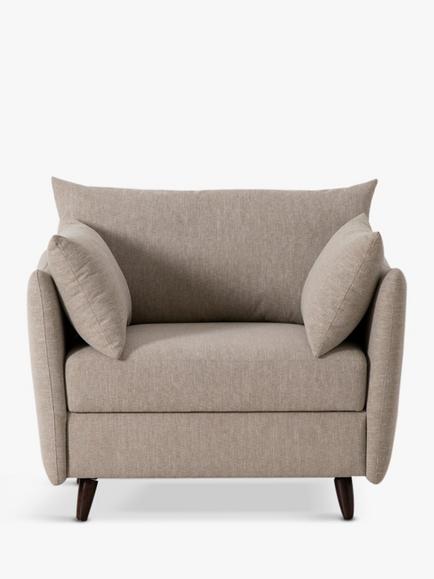 Swyft Model 08 Small 1 Seater Single Sofa Bed, Linen Pumice