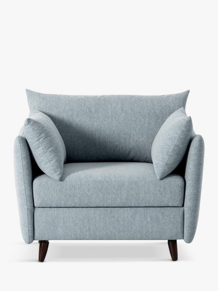 Swyft Model 08 Small 1 Seater Single Sofa Bed, Linen Seaglass