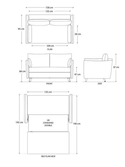 Swyft Model 08 Medium 2 Seater Double Sofa Bed - view 2, Boucle Fern