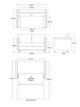 Swyft Model 08 Medium 2 Seater Double Sofa Bed, Eco-velvet Indigo1