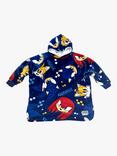 Sonic Hugzee Oversized Fleece Hooded Blanket, Multi, 7-12 years