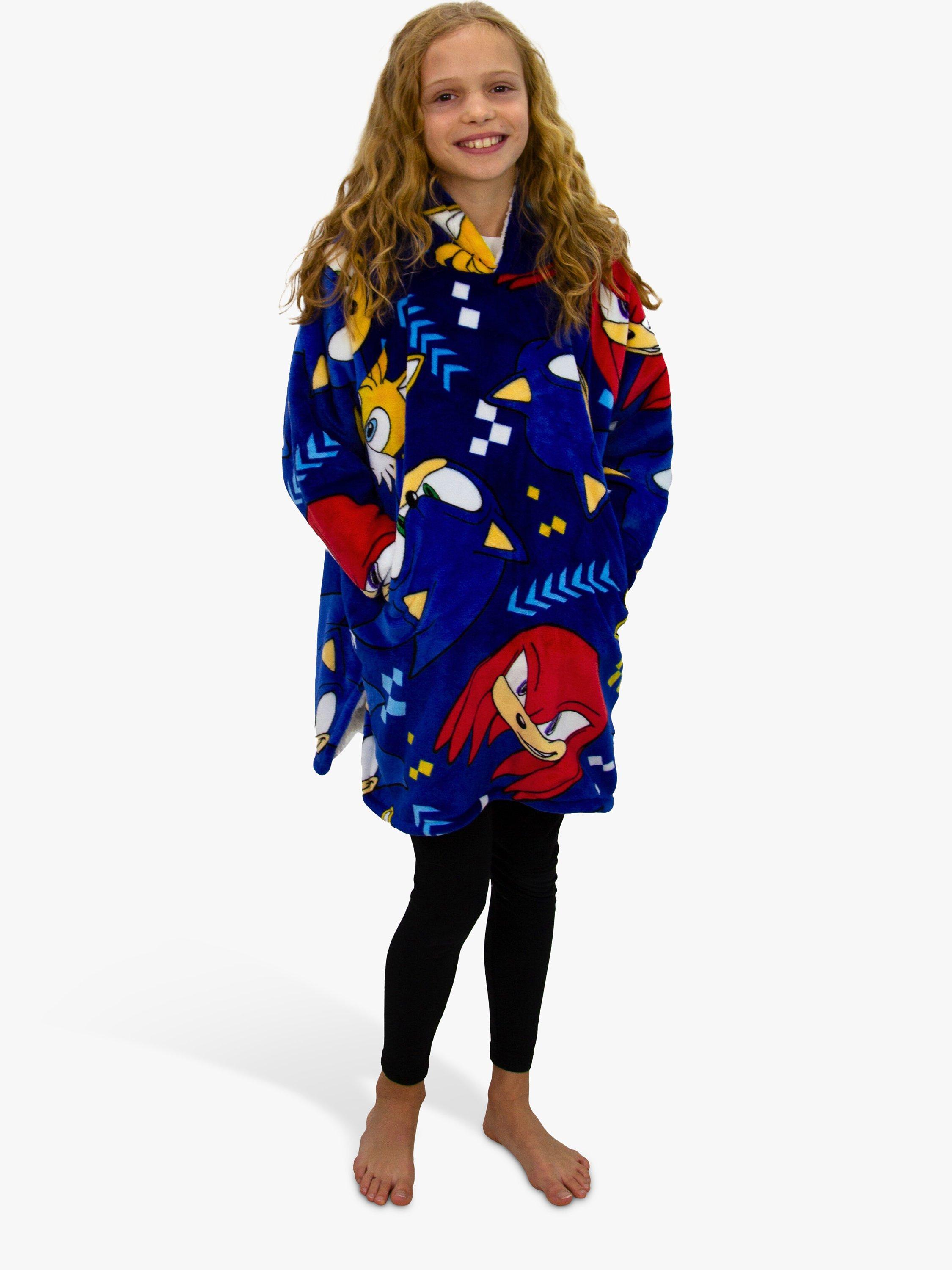 Product image 4 of 7, which shows Sonic Hugzee Oversized Fleece Hooded Blanket, Multi, 7-12 years