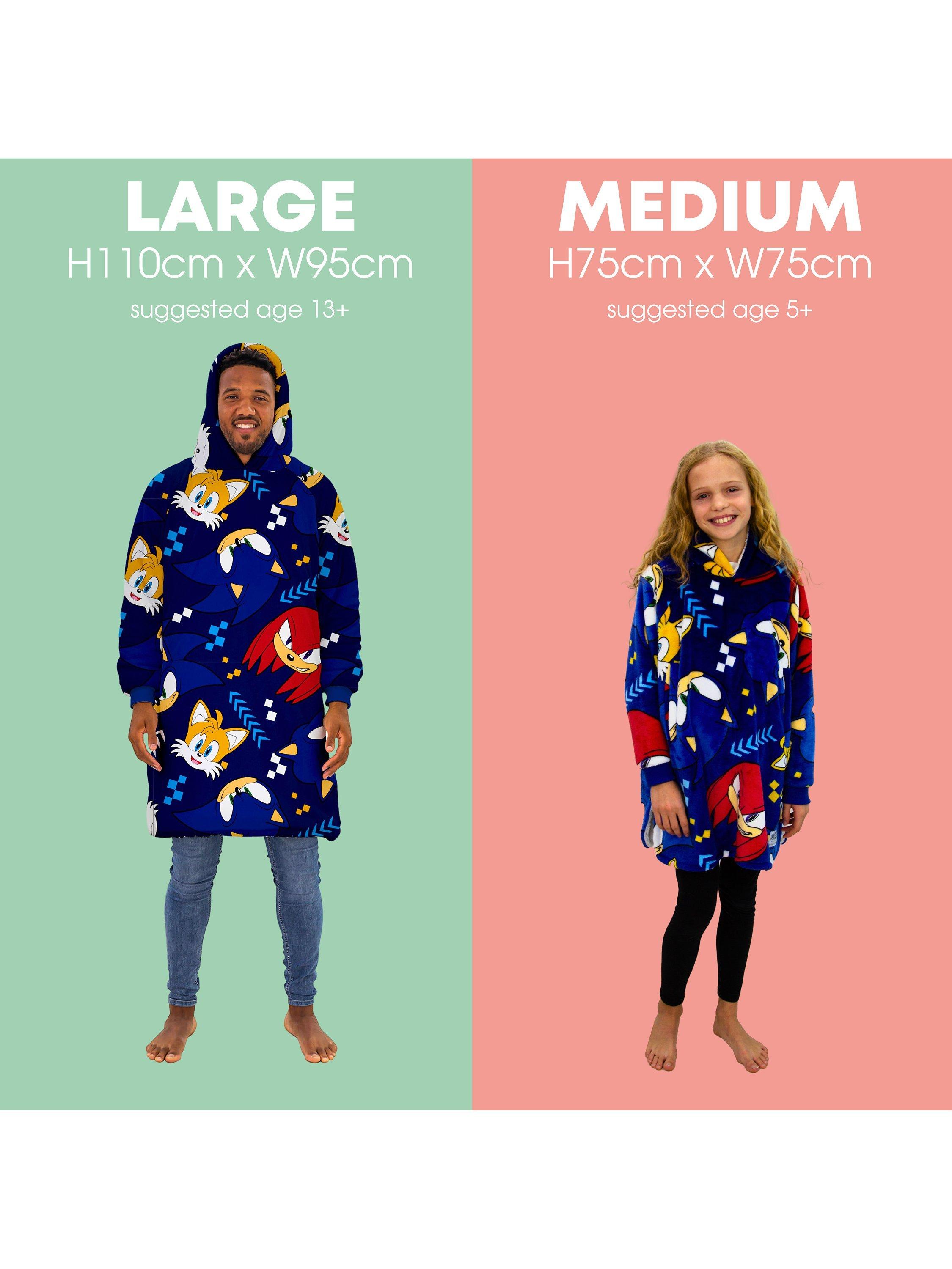 Product image 6 of 7, which shows Sonic Hugzee Oversized Fleece Hooded Blanket, Multi, 7-12 years