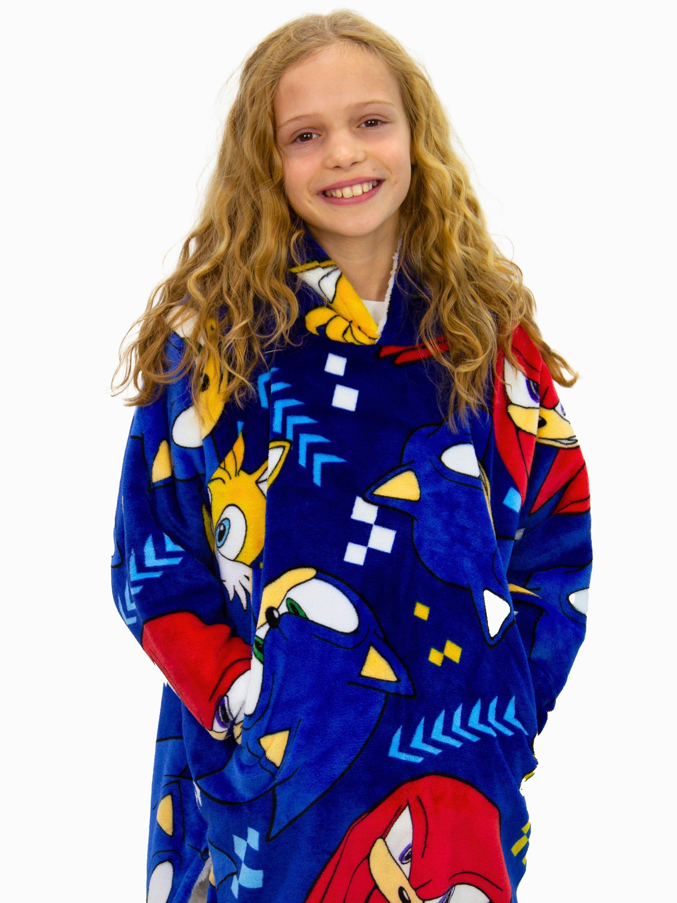 Product image 7 of 7, which shows Sonic Hugzee Oversized Fleece Hooded Blanket, Multi, 7-12 years