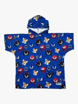 Sonic the Hedgehog DryMee Hooded Towel, Blue/Multi - view 2, Blue/Multi