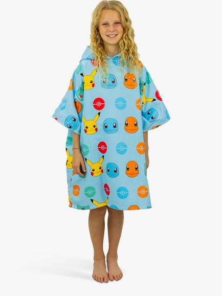 Pokémon Dry Mee Towelling Poncho, Blue/Multi
