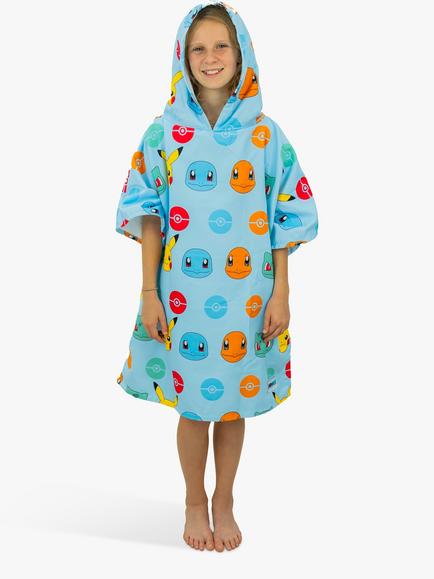 Pokémon Dry Mee Towelling Poncho - view 2, Blue/Multi