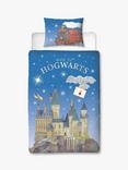 Harry Potter Glow In The Dark Reversible Pure Cotton Duvet Cover and Pillowcase Set, Single Set