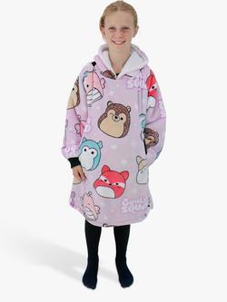 Squishmallows Hugzee Oversized Fleece Hooded Blanket, Purple/Multi