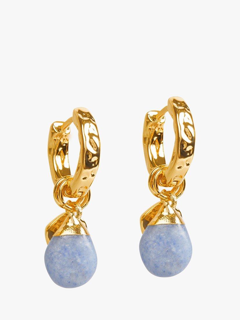 HUSH Adeline Gemstone Drop Earrings, Gold/Blue