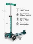 Micro Scooters Mini Eco Deluxe LED Wheels Scooter, Green