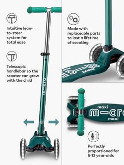 Micro Scooters Maxi Eco LED Scooter, Green - view 2, Green