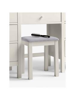 John Lewis Wilton Upholstered Stool - view 2, Linen
