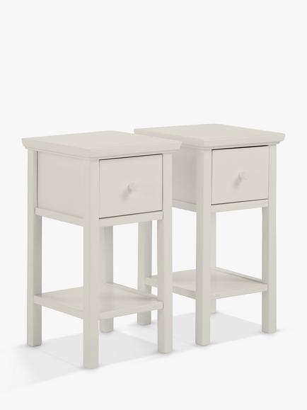 John Lewis Wilton Bedside Tables, Set of 2, Linen