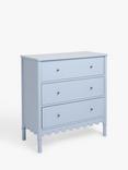 John Lewis ANYDAY Hem 3 Drawer Chest, Light Blue