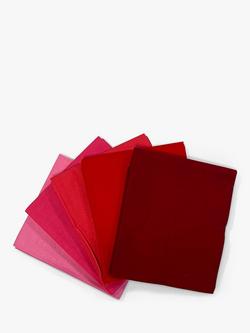 Oddies Textiles Plain Fat Quarter Fabrics, Pack of 5, Red/Pink