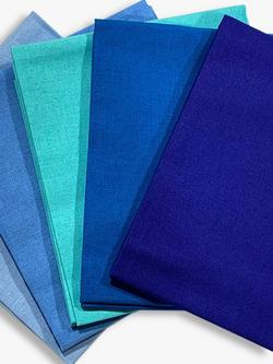 Oddies Textiles Plain Fat Quarter Fabrics, Pack of 5 - view 2, Blue