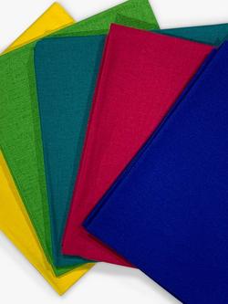 Oddies Textiles Plain Fat Quarter Fabrics, Pack of 5 - view 2, Brights