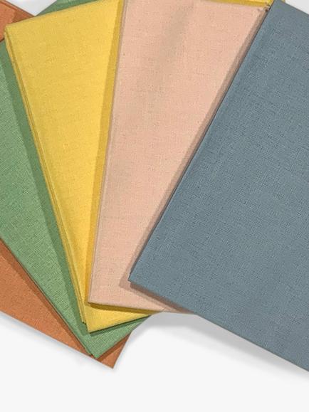 Oddies Textiles Plain Fat Quarter Fabrics, Pack of 5 - view 2, Pastels