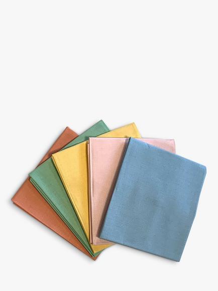Oddies Textiles Plain Fat Quarter Fabrics, Pack of 5, Pastels