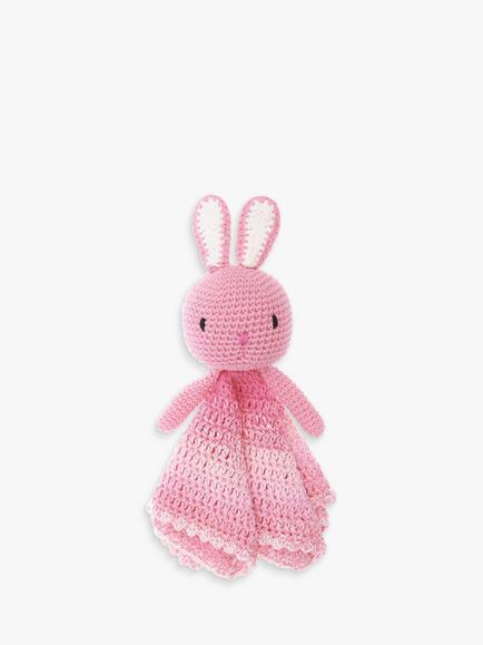 Rico Design Ricorumi Bunny Baby Blankie Crochet Kit - view 2, Pink