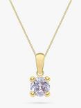 IBB 9ct Yellow Gold Round Cubic Zirconia Pendant Necklace