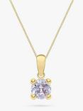 IBB 9ct Yellow Gold Round Cubic Zirconia Pendant Necklace