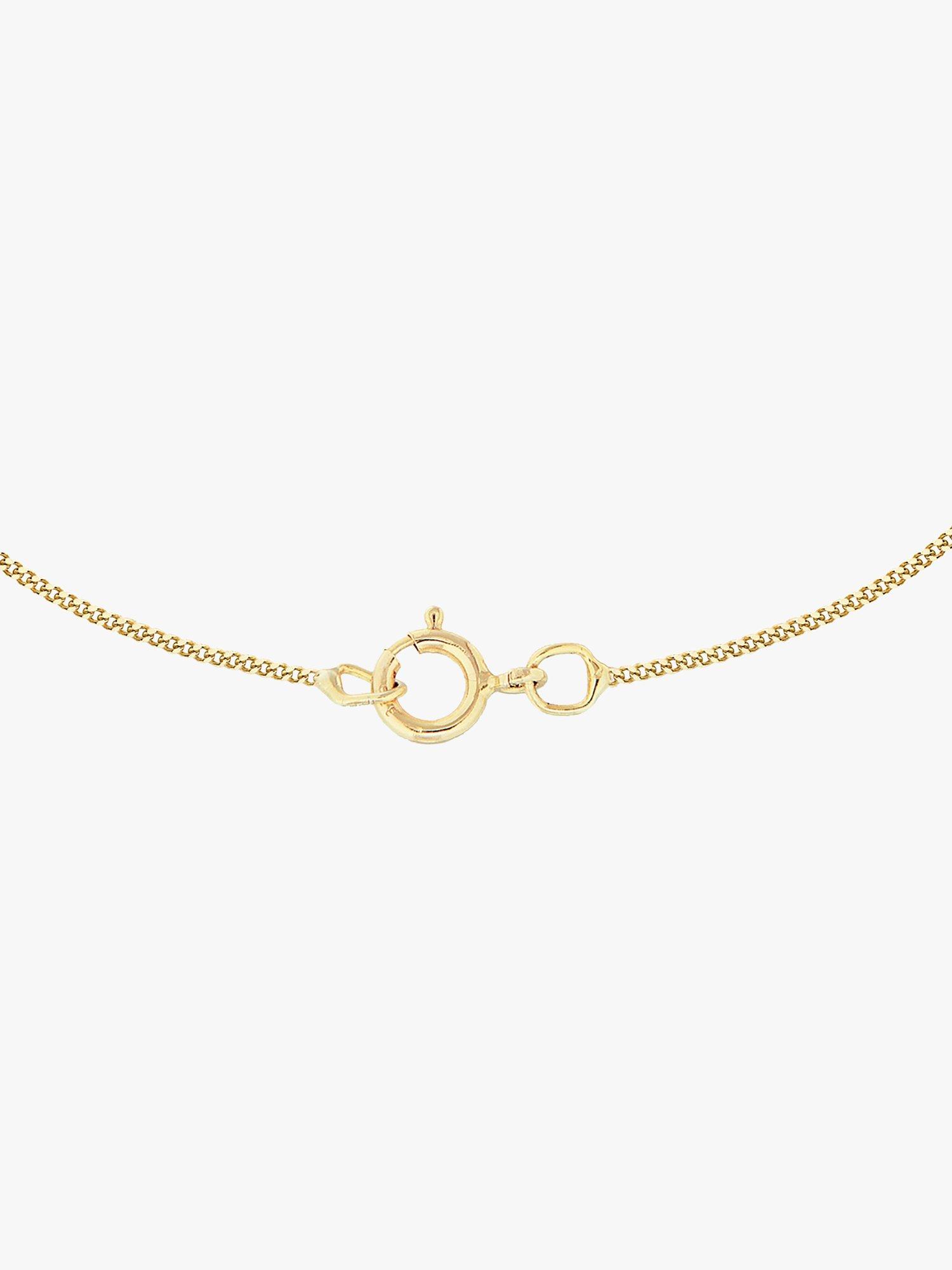 Product image 4 of 4, which shows IBB 9ct Yellow Gold Birthday Round Cubic Zirconia Pendant Necklace, September/Dark Blue