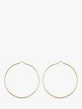 IBB 9ct Large Textured Hoop Earrings, Gold