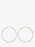 IBB 9ct Gold Textured Slim Hoop Earrings, Gold