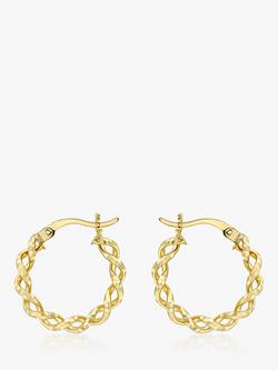 IBB 9ct Gold Creole Twist Hoop Earrings, Gold, Gold