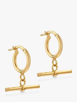 IBB 9ct Gold Creole T-Bar Hoop Earrings, Gold, Gold