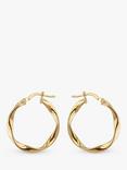 IBB 9ct Gold Twist Hoop Earrings, Gold