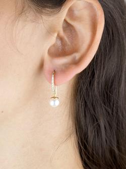 IBB 9ct Gold Pearl Drop Earrings, Gold - view 2, Gold