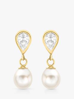 IBB 9ct Gold Teardrop Freshwater Pearl Earrings, Gold, Gold