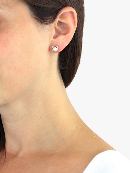 IBB 9ct Gold Pearl Disc Stud Earrings, Gold - view 2, Gold