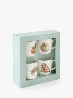 Wrendale Designs Animal Bone China Mugs, Set of 4, 310ml, White/Multi - view 2, White/Multi