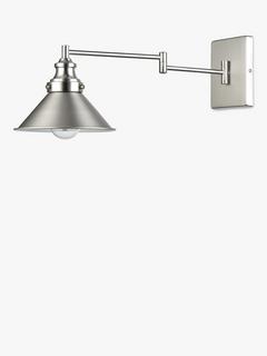 John Lewis Tobias Adjustable Wall Light, Nickel