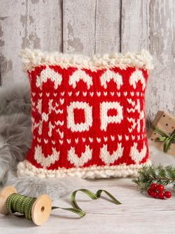 Wool Couture Personalised Christmas Cushion Knitting Kit, Red