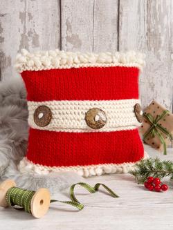 Wool Couture Personalised Christmas Cushion Knitting Kit - view 2, Red