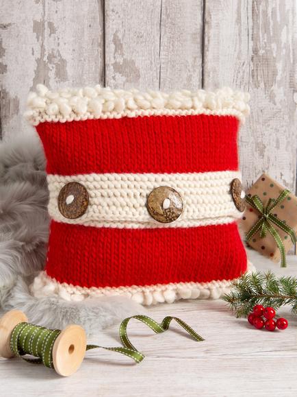 Wool Couture Personalised Christmas Cushion Knitting Kit - view 2, Red
